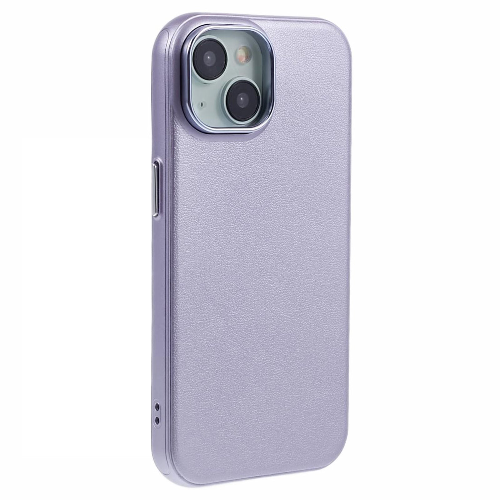 For iPhone 15 PU Leather+PC+TPU Phone Case Magnetic Cover - Purple