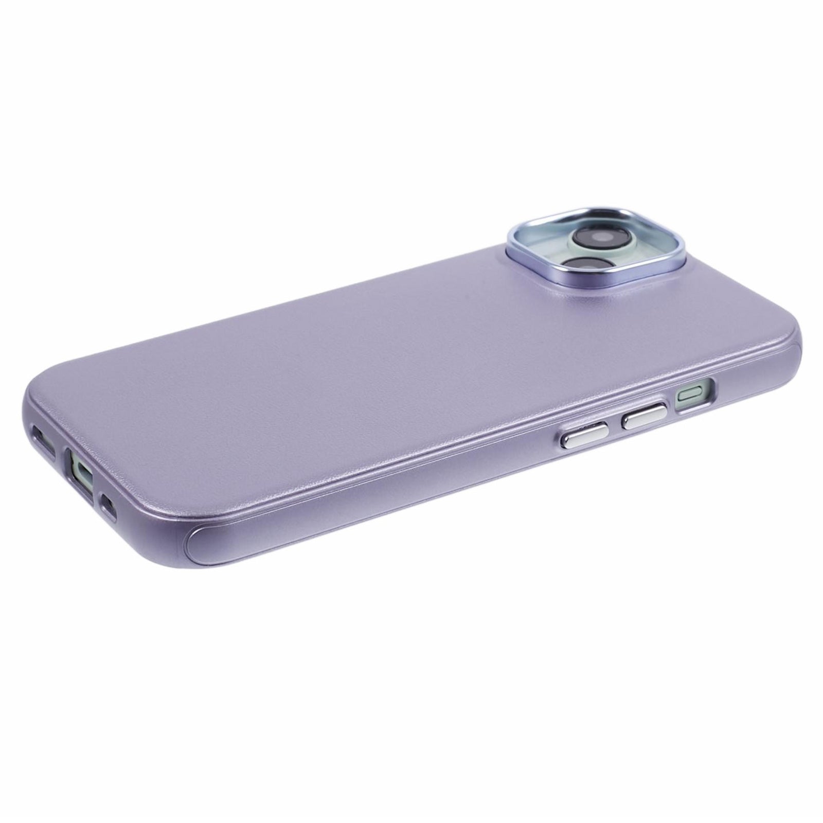 For iPhone 15 PU Leather+PC+TPU Phone Case Magnetic Cover - Purple