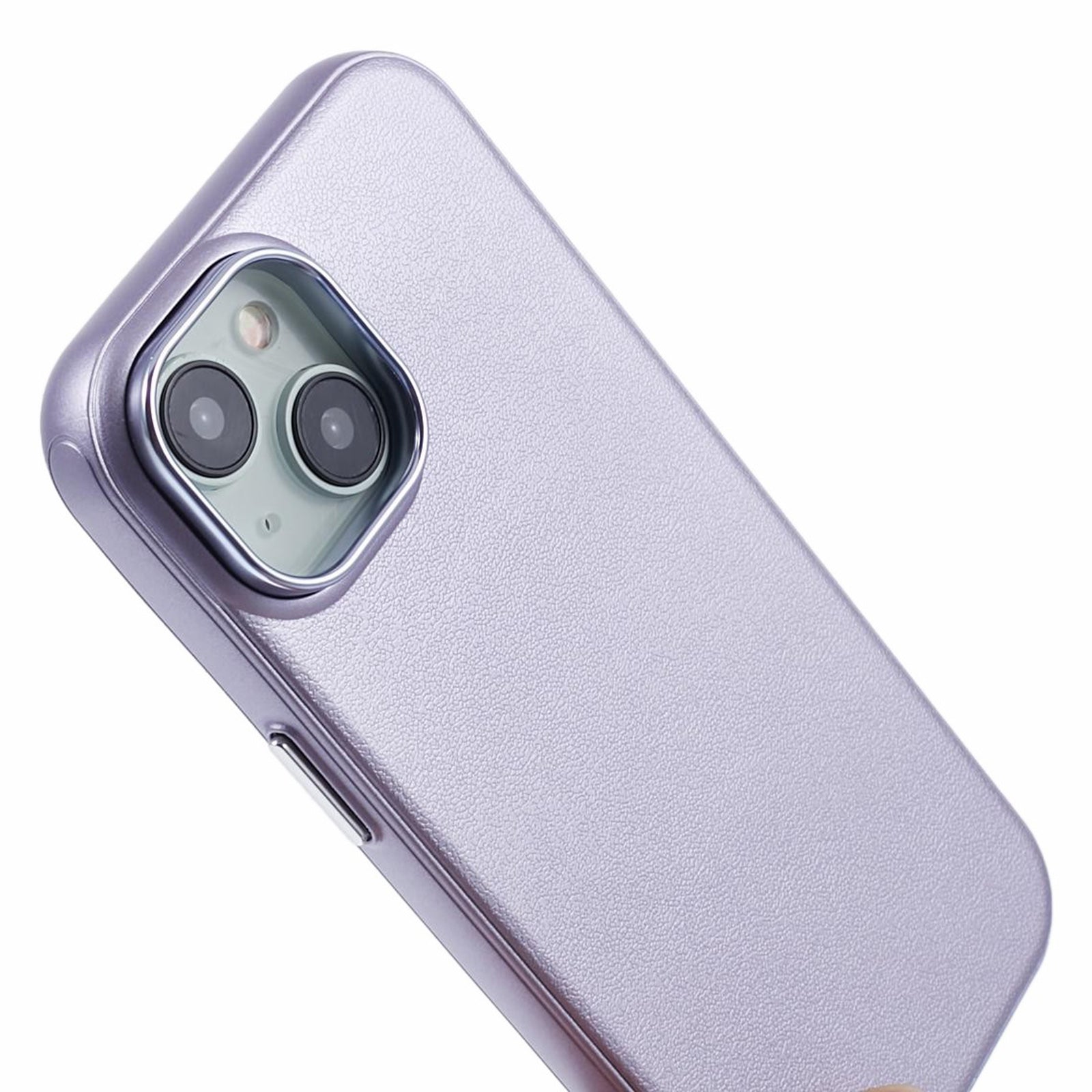 For iPhone 15 PU Leather+PC+TPU Phone Case Magnetic Cover - Purple