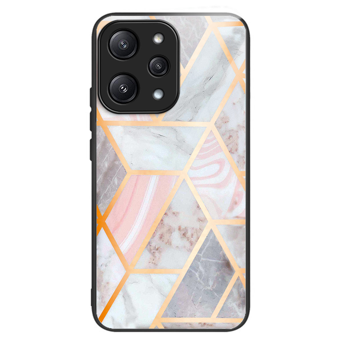 For Xiaomi Redmi 12 5G (Global) Pattern Tempered Glass Cover Anti-Scratch Phone Case - Magnolia