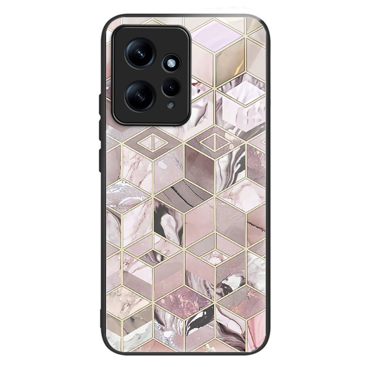 For Xiaomi Redmi Note 12 4G Pattern Phone Case Tempered Glass+TPU Hybrid Shell - Flower / Butterfly