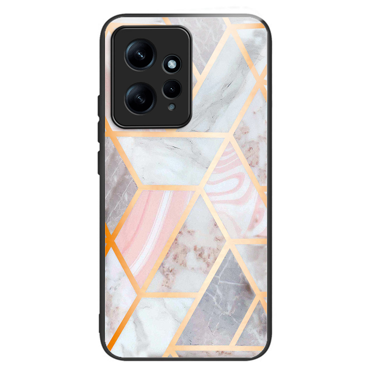 For Xiaomi Redmi Note 12 4G Pattern Phone Case Tempered Glass+TPU Hybrid Shell - Flower / Butterfly