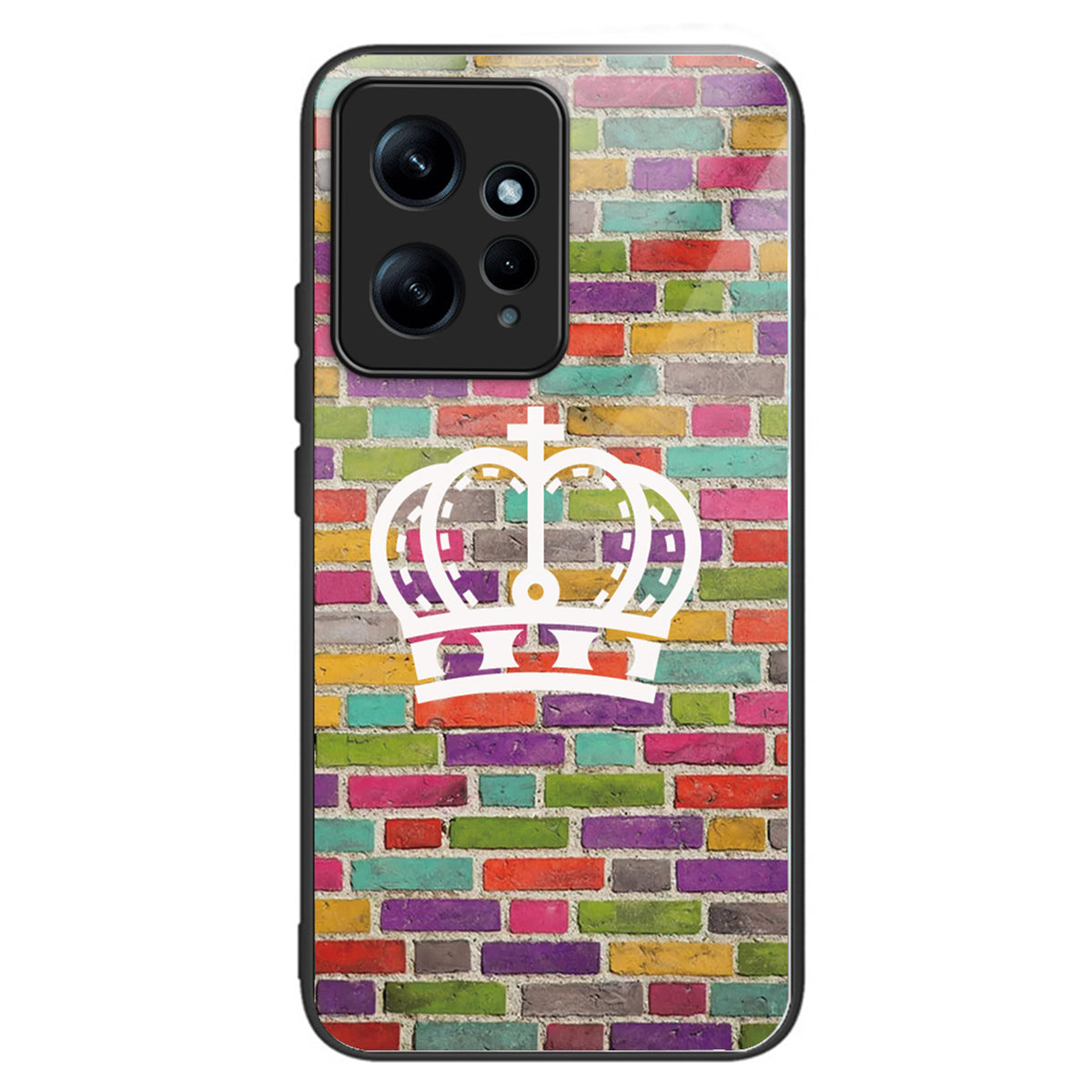 For Xiaomi Redmi Note 12 4G Pattern Phone Case Tempered Glass+TPU Hybrid Shell - Flower / Butterfly
