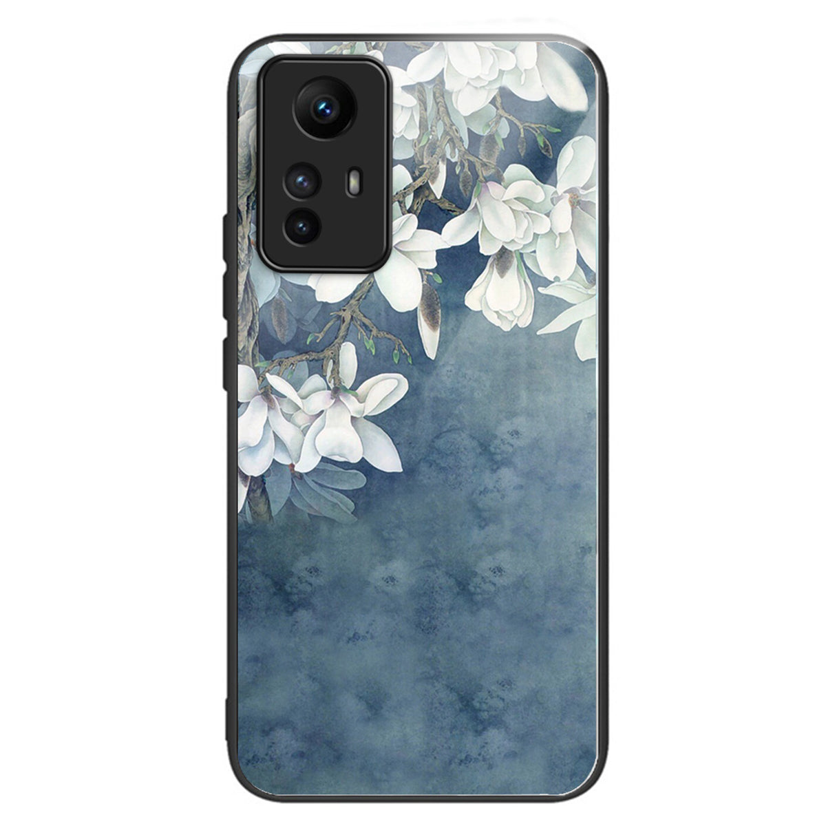 For Xiaomi Redmi Note 12S 4G Tempered Glass Back Case Anti-Scratch Phone Cover Pattern Printed - Block Marble