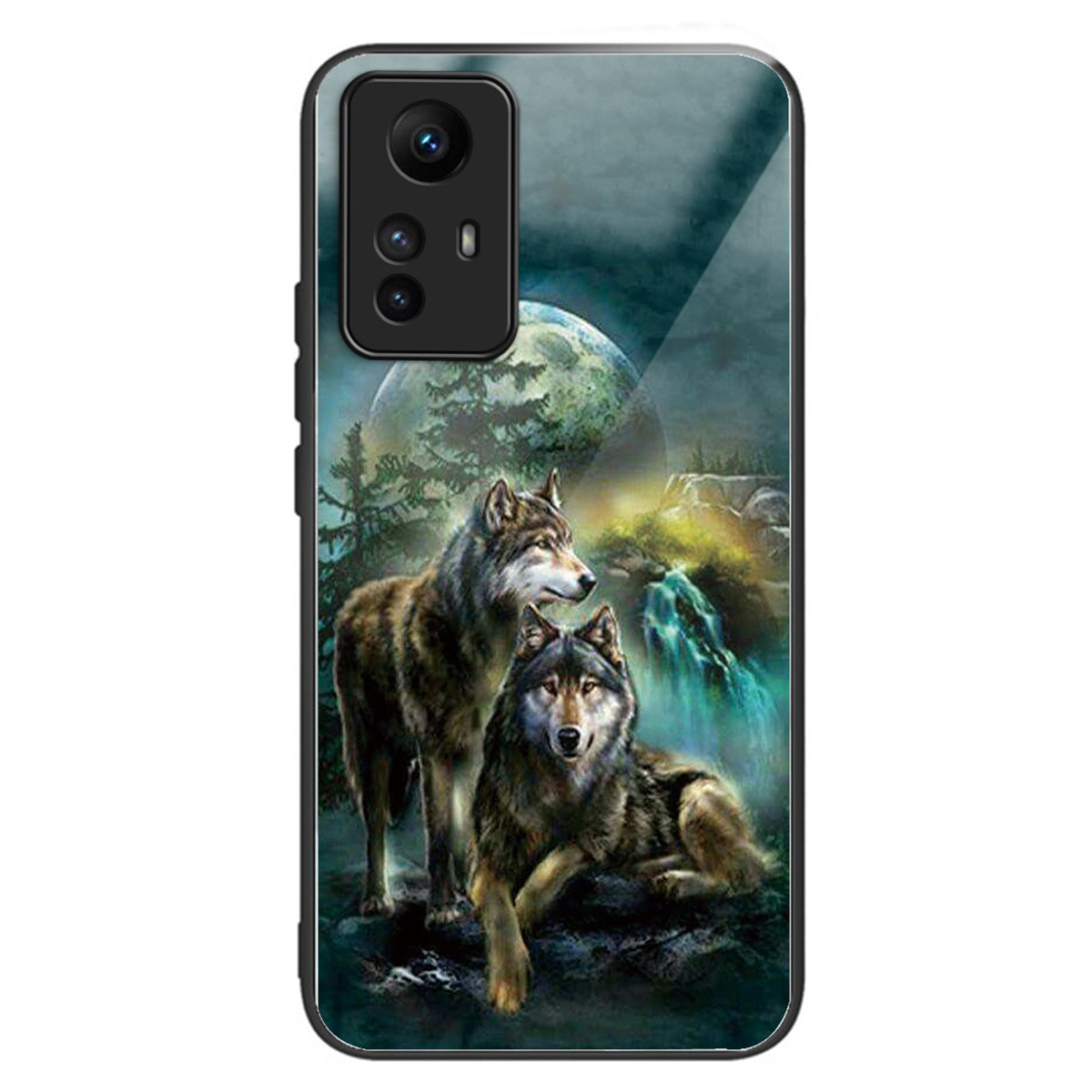 For Xiaomi Redmi Note 12S 4G Tempered Glass Back Case Anti-Scratch Phone Cover Pattern Printed - Block Marble