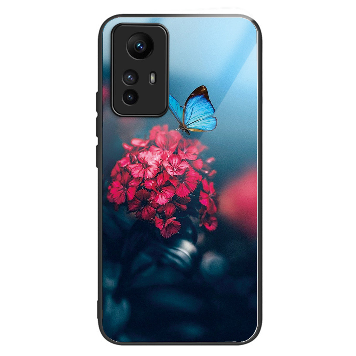 For Xiaomi Redmi Note 12S 4G Tempered Glass Back Case Anti-Scratch Phone Cover Pattern Printed - Block Marble