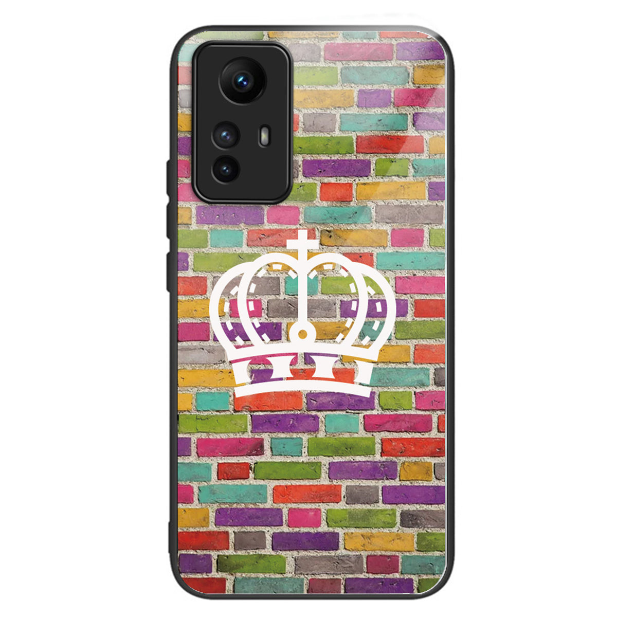 For Xiaomi Redmi Note 12S 4G Tempered Glass Back Case Anti-Scratch Phone Cover Pattern Printed - Block Marble