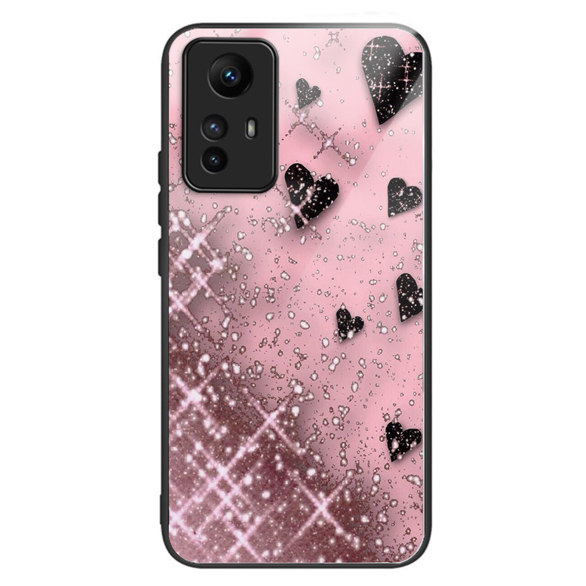 For Xiaomi Redmi Note 12S 4G Tempered Glass Back Case Anti-Scratch Phone Cover Pattern Printed - Block Marble