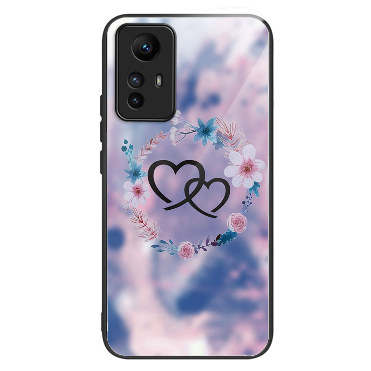 For Xiaomi Redmi Note 12S 4G Tempered Glass Back Case Anti-Scratch Phone Cover Pattern Printed - Block Marble