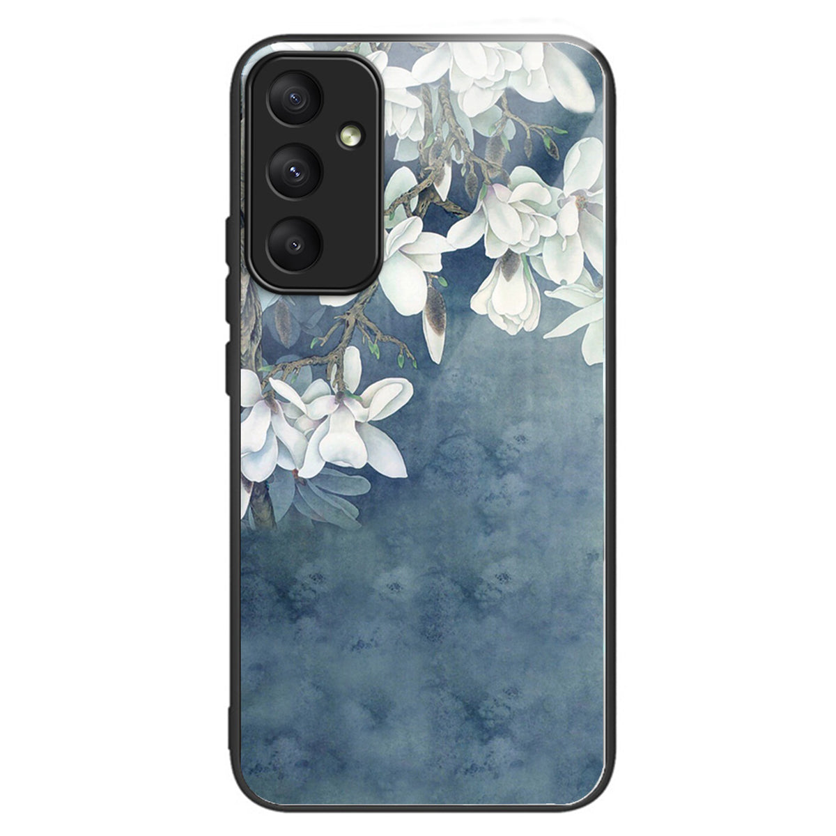 For Samsung Galaxy A35 5G Case Pattern Print Design Tempered Glass+TPU Phone Cover - Pink Splicing Marble