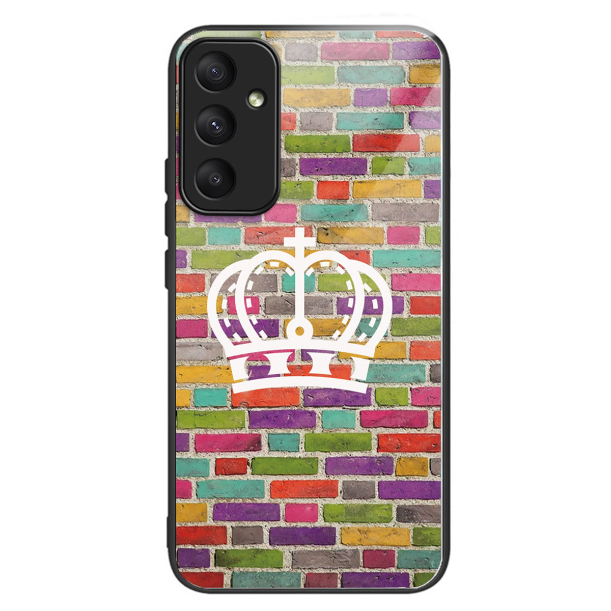 For Samsung Galaxy A55 5G Phone Case Tempered Glass Back Cover with Pattern Design - Wolves