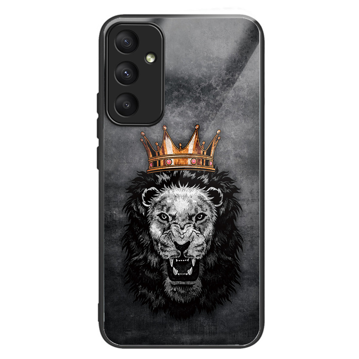 For Samsung Galaxy A55 5G Phone Case Tempered Glass Back Cover with Pattern Design - Wolves