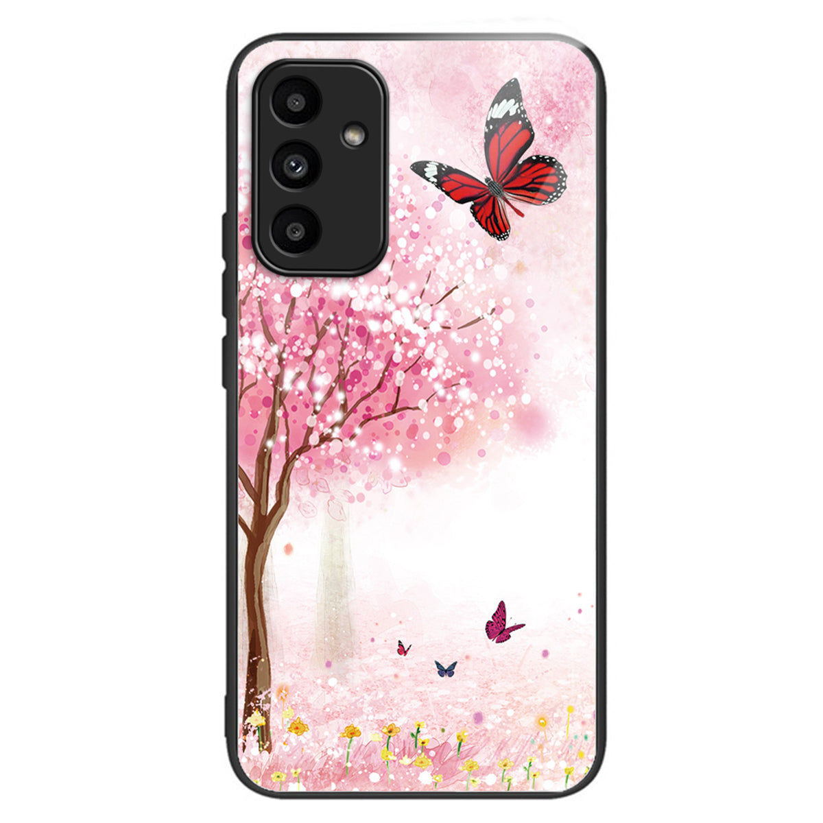 For Samsung Galaxy A15 4G / 5G Phone Case Tempered Glass Pattern Back Cover - Alchemical Marble