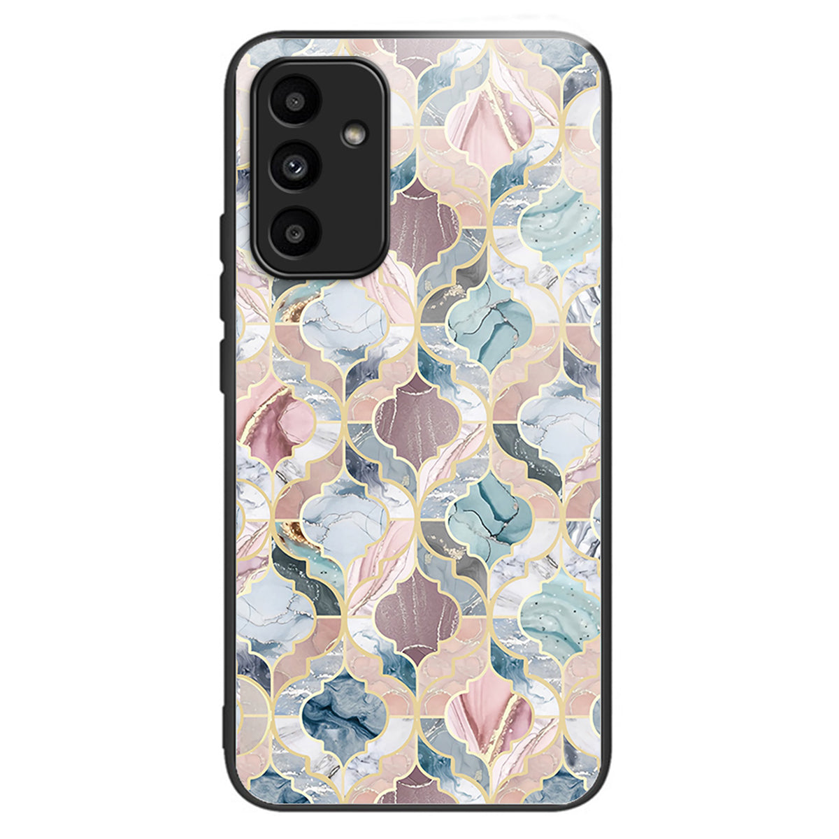 For Samsung Galaxy A15 4G / 5G Phone Case Tempered Glass Pattern Back Cover - Alchemical Marble