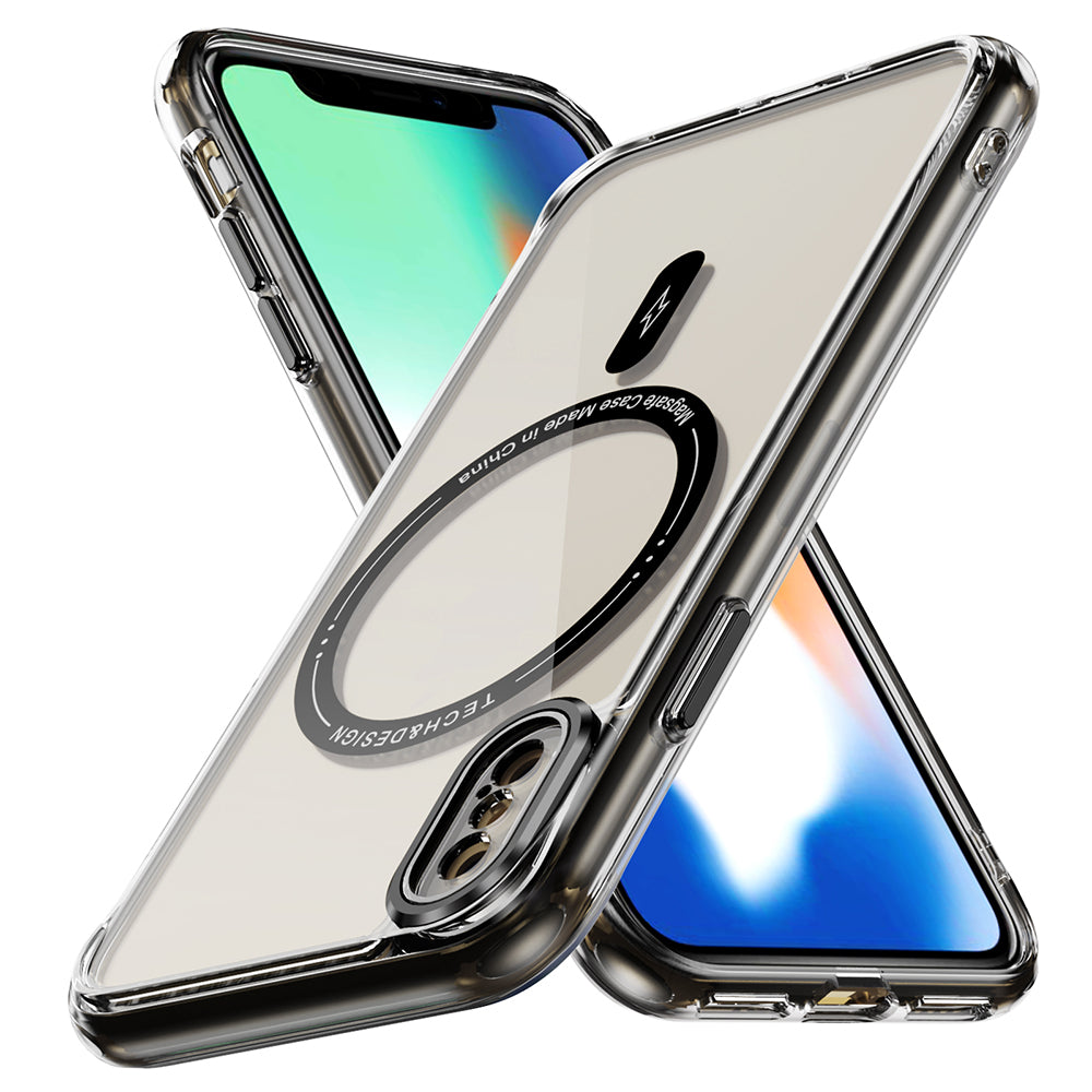 YSM Magnetic Case for iPhone XS Max Compatible with MagSafe Anti-Scratch Phone Cover - Transparent Black