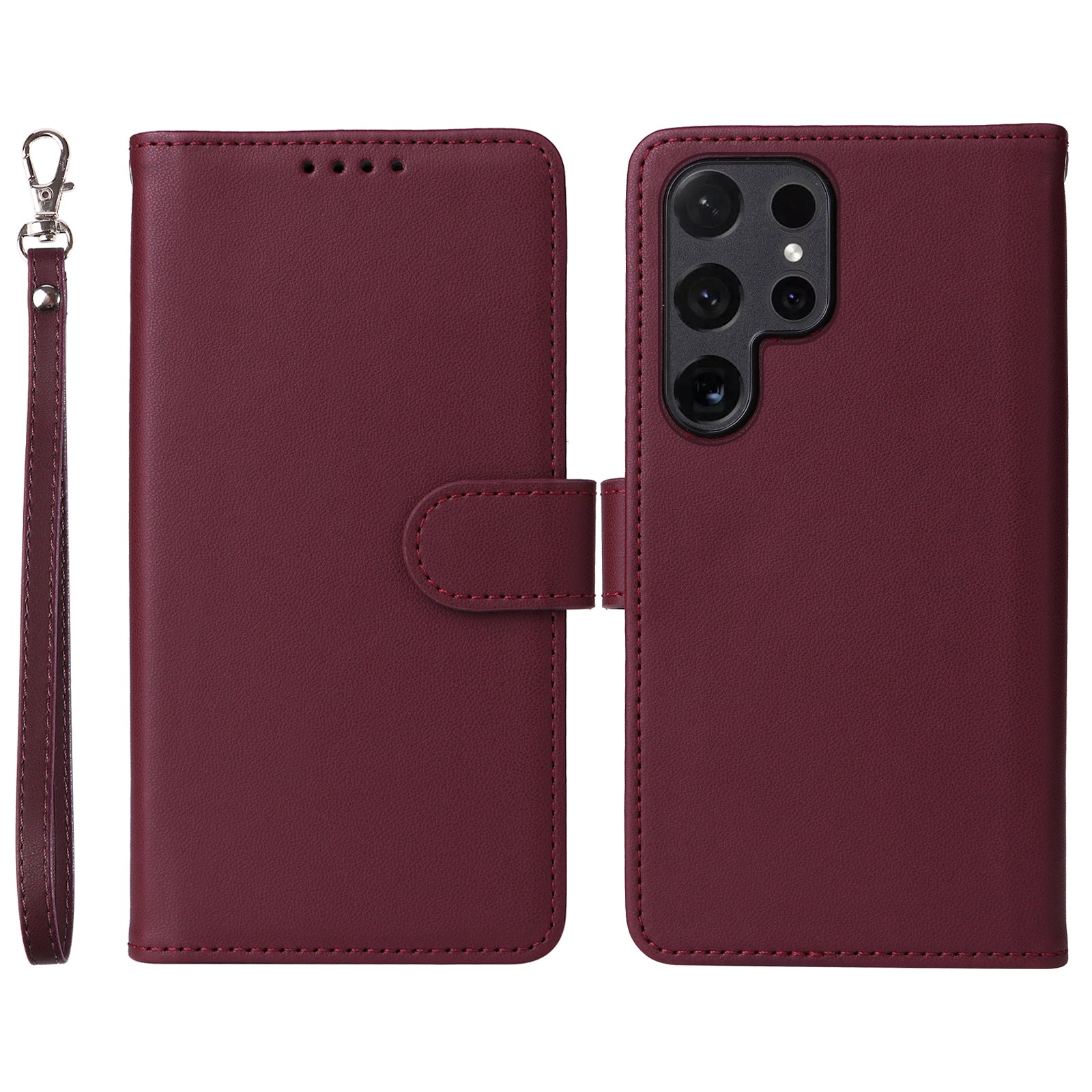 BETOPNICE 005 For Samsung Galaxy S24 Ultra Leather Case Magnetic Detachable Phone Cover - Purple