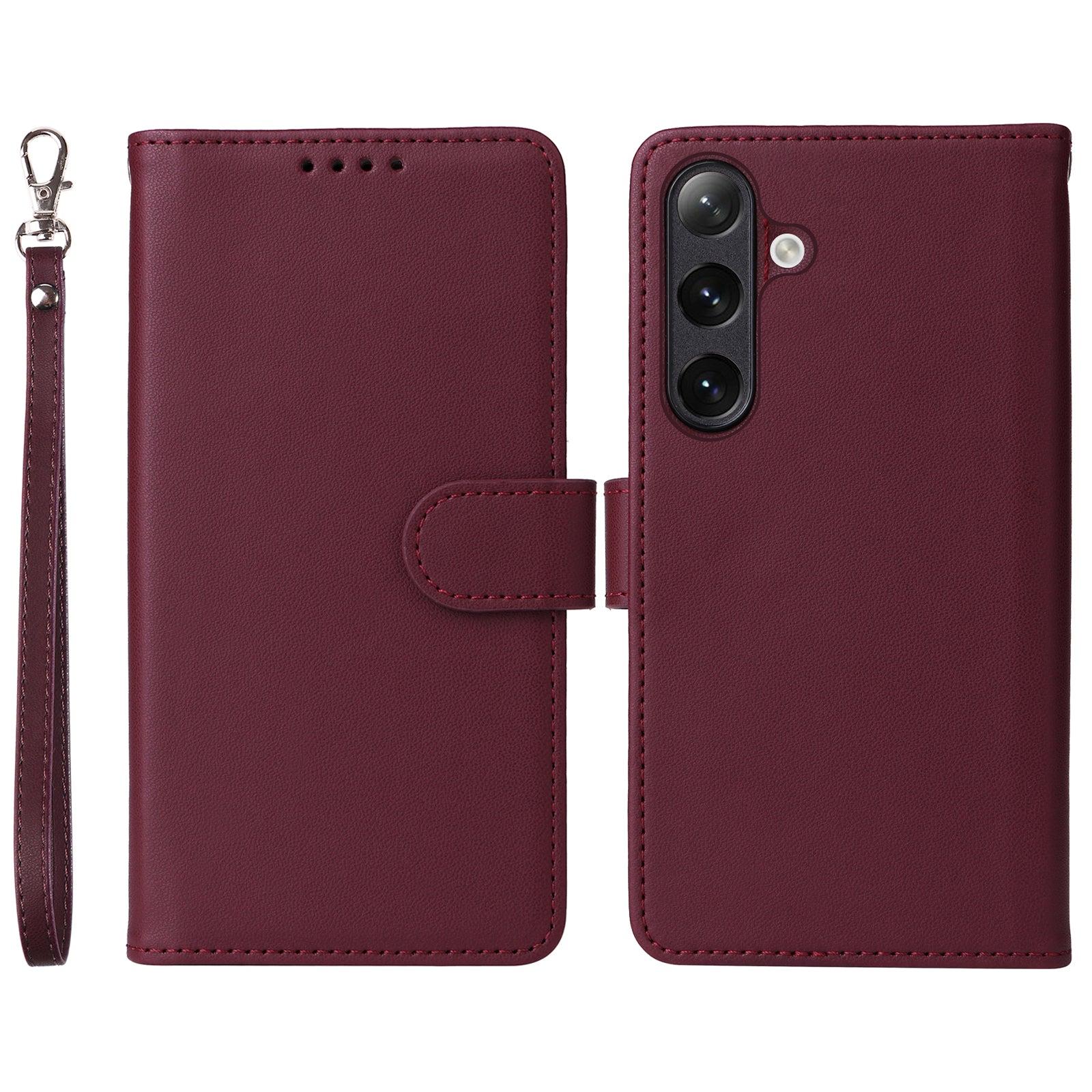BETOPNICE 005 For Samsung Galaxy S24 Wallet Phone Case Detachable Leather Cover - Brown