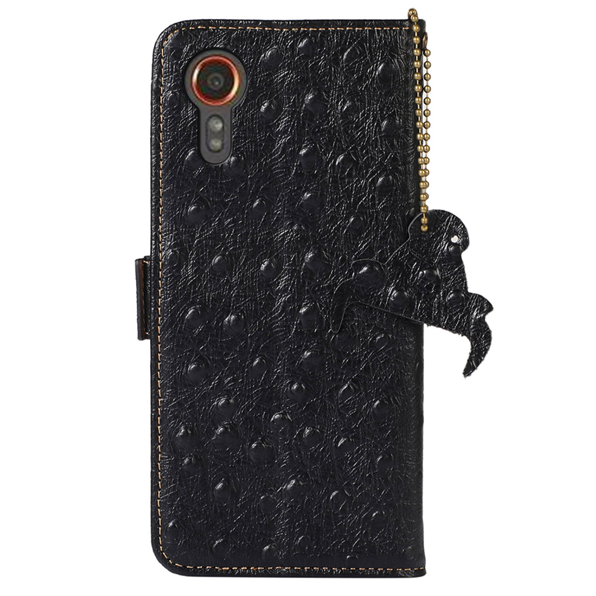 For Samsung Galaxy Xcover7 Genuine Cow Leather Case RFID Blocking Wallet Cover - Black