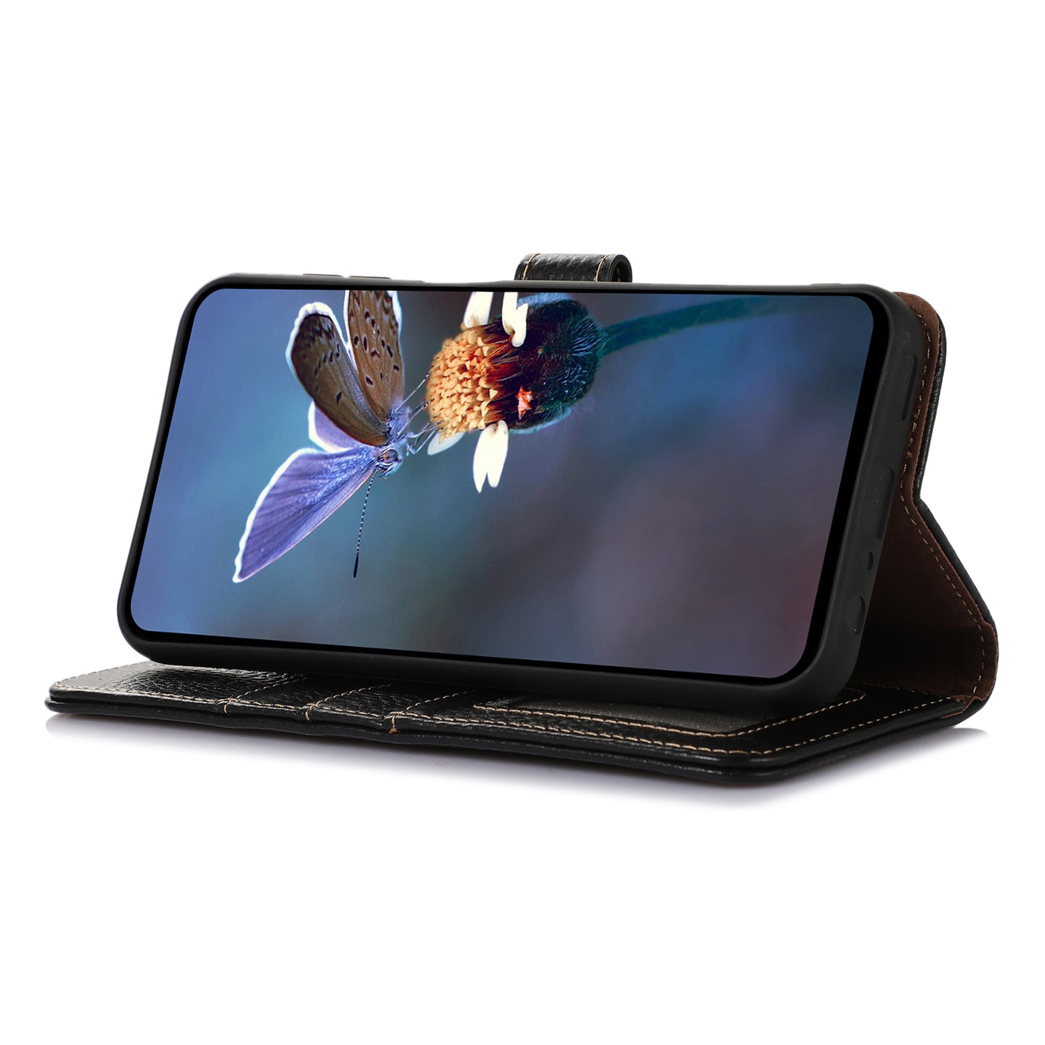 For Asus ROG Phone 8 5G / Phone 8 Pro 5G Litchi Texture Phone Case RFID Blocking Wallet Phone Cover - Black