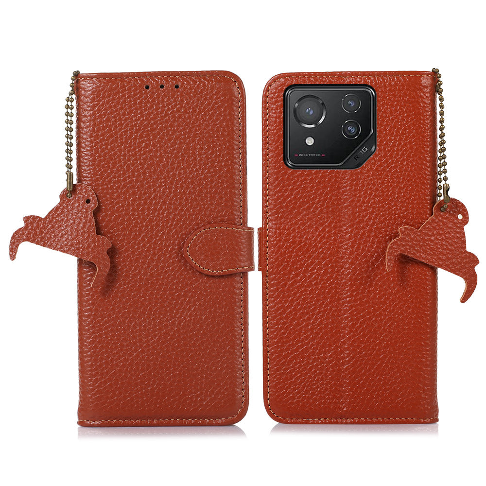 For Asus ROG Phone 8 5G / Phone 8 Pro 5G Litchi Texture Phone Case RFID Blocking Wallet Phone Cover - Black