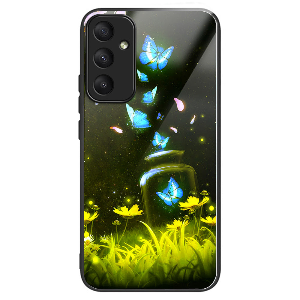 For Samsung Galaxy A55 5G Phone Back Cover Tempered Glass Pattern Design Case - Columns Crown