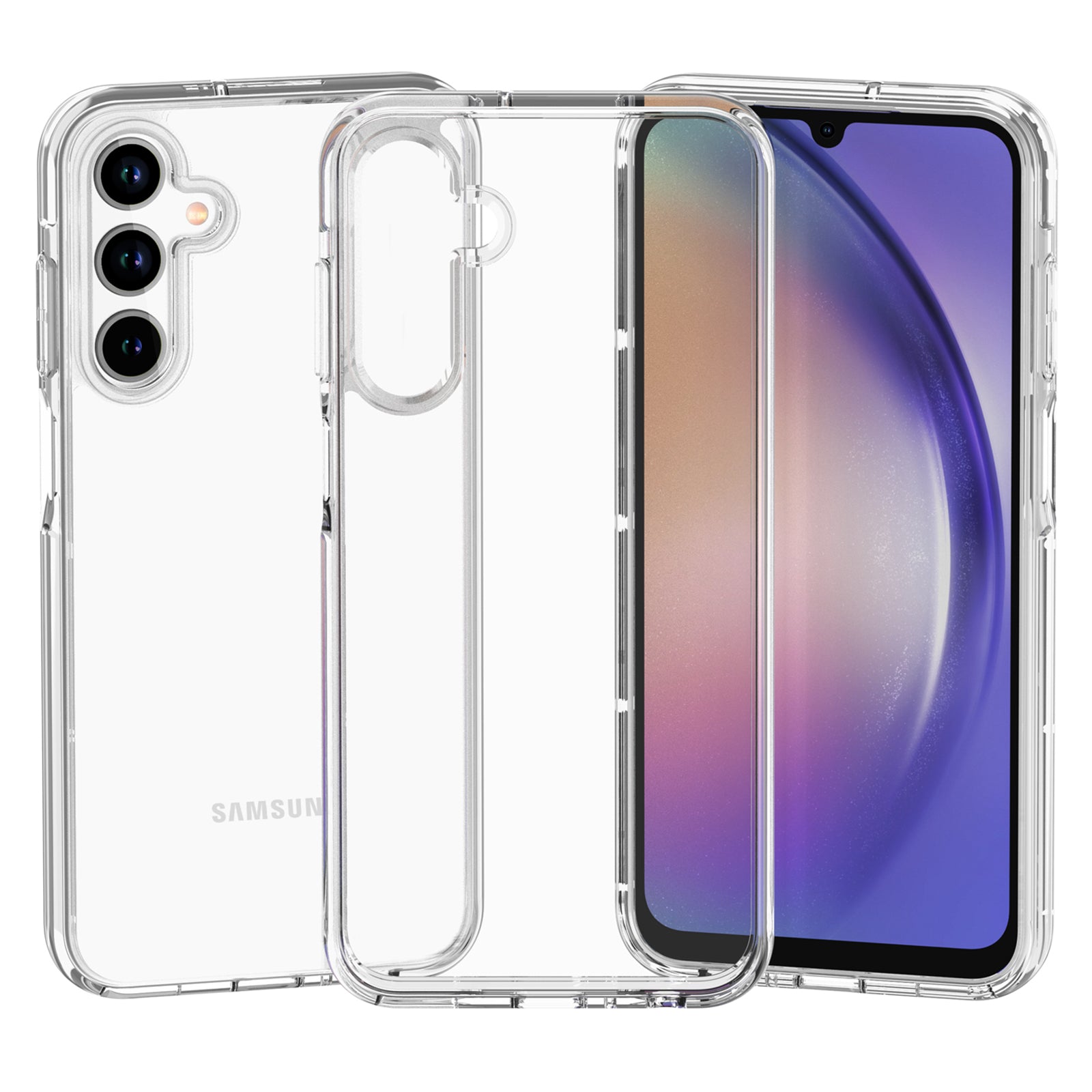 For Samsung Galaxy A55 5G HD Transparent Phone Case PC+TPU Slim-Fit Phone Cover