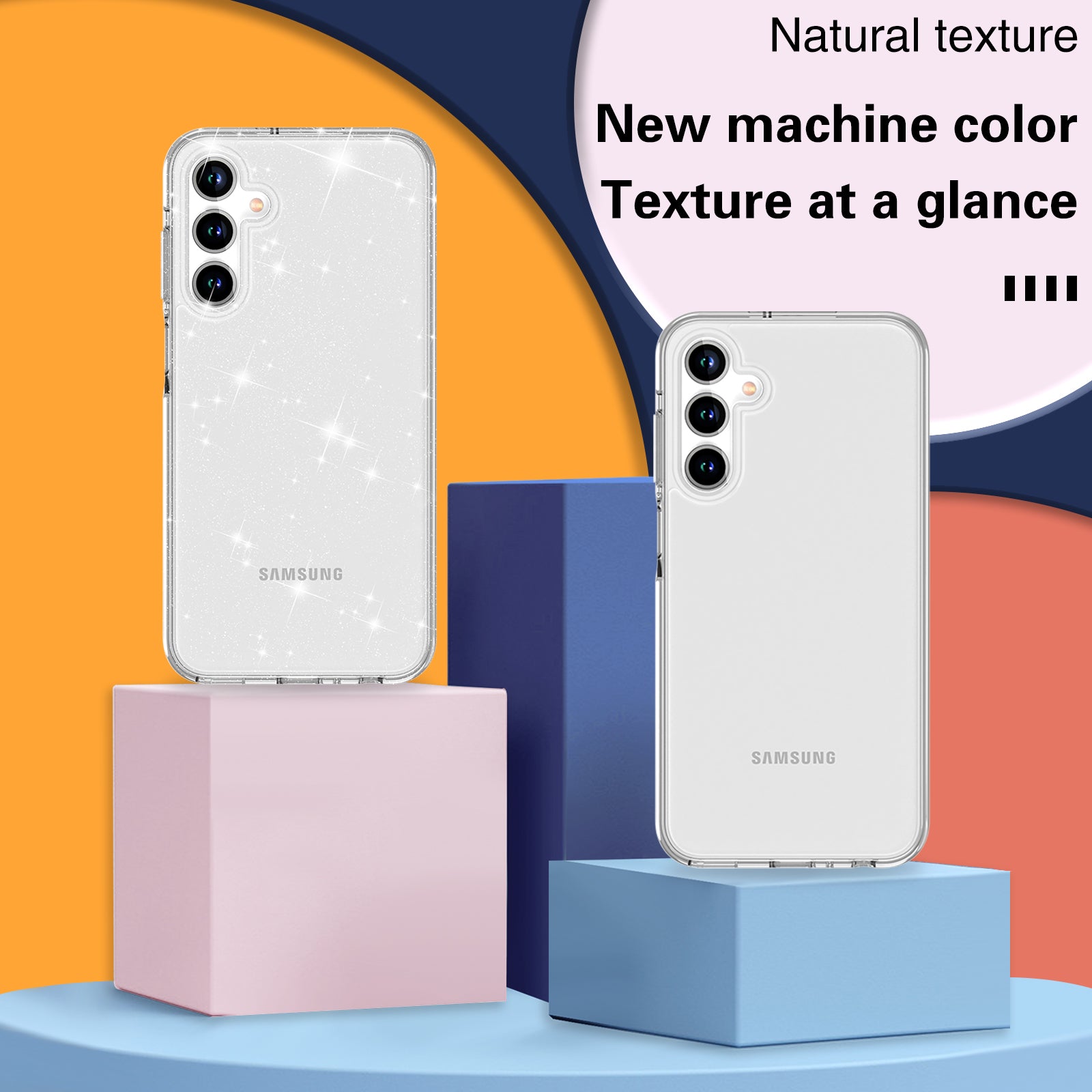 For Samsung Galaxy A25 5G (Global) (161.0 x 76.5 x 8.3mm) Phone Case Anti-scratch Sparkly Glitter PC+TPU Cell Phone Cover - White