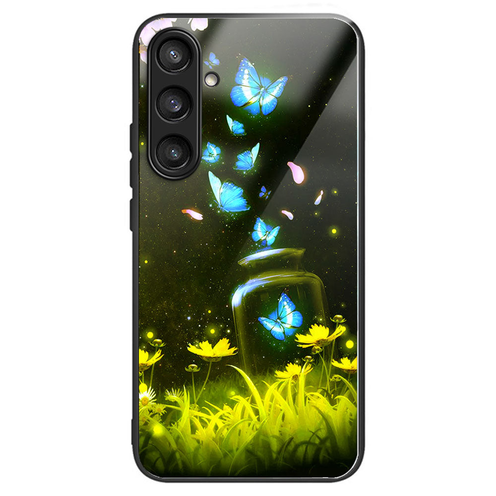For Samsung Galaxy S23 FE Protective Phone Case Tempered Glass Pattern Printing - Columns Crown