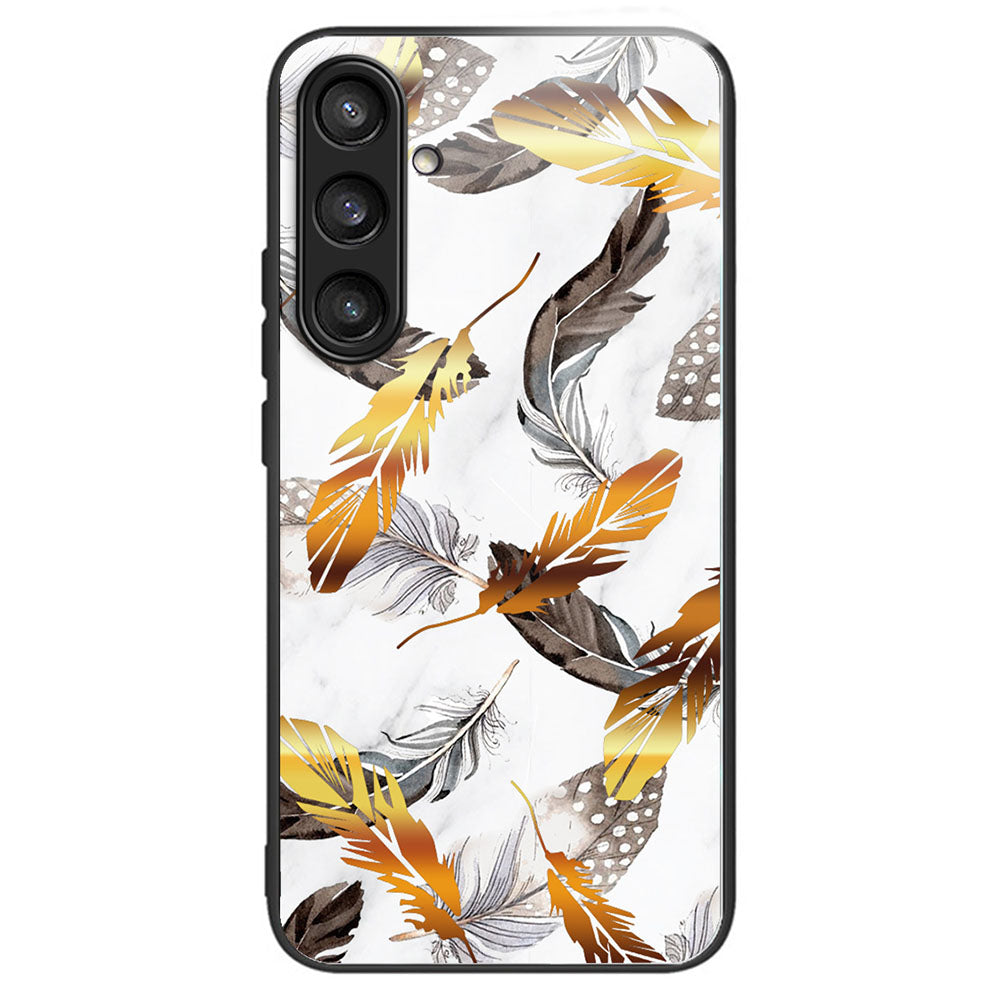 For Samsung Galaxy S23 FE Protective Phone Case Tempered Glass Pattern Printing - Columns Crown