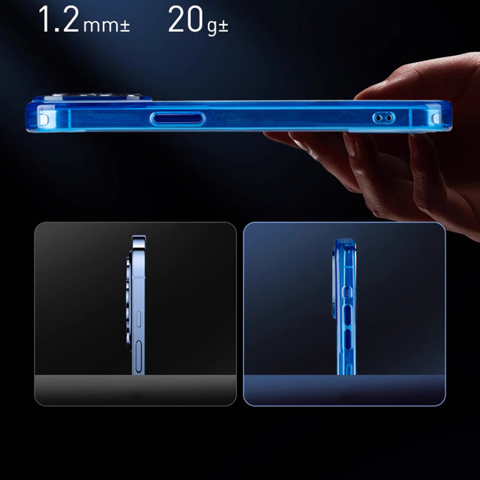 For iPhone 14 Pro Slim Case TPU+PC Kickstand Phone Case Compatible with MagSafe - Blue