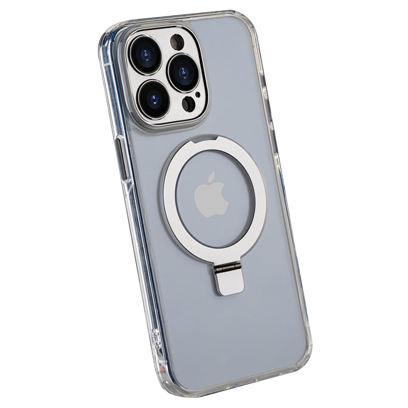 For iPhone 13 Pro 6.1 inch Kickstand Case Compatible with MagSafe TPU+PC Slim Phone Protector - Transparent