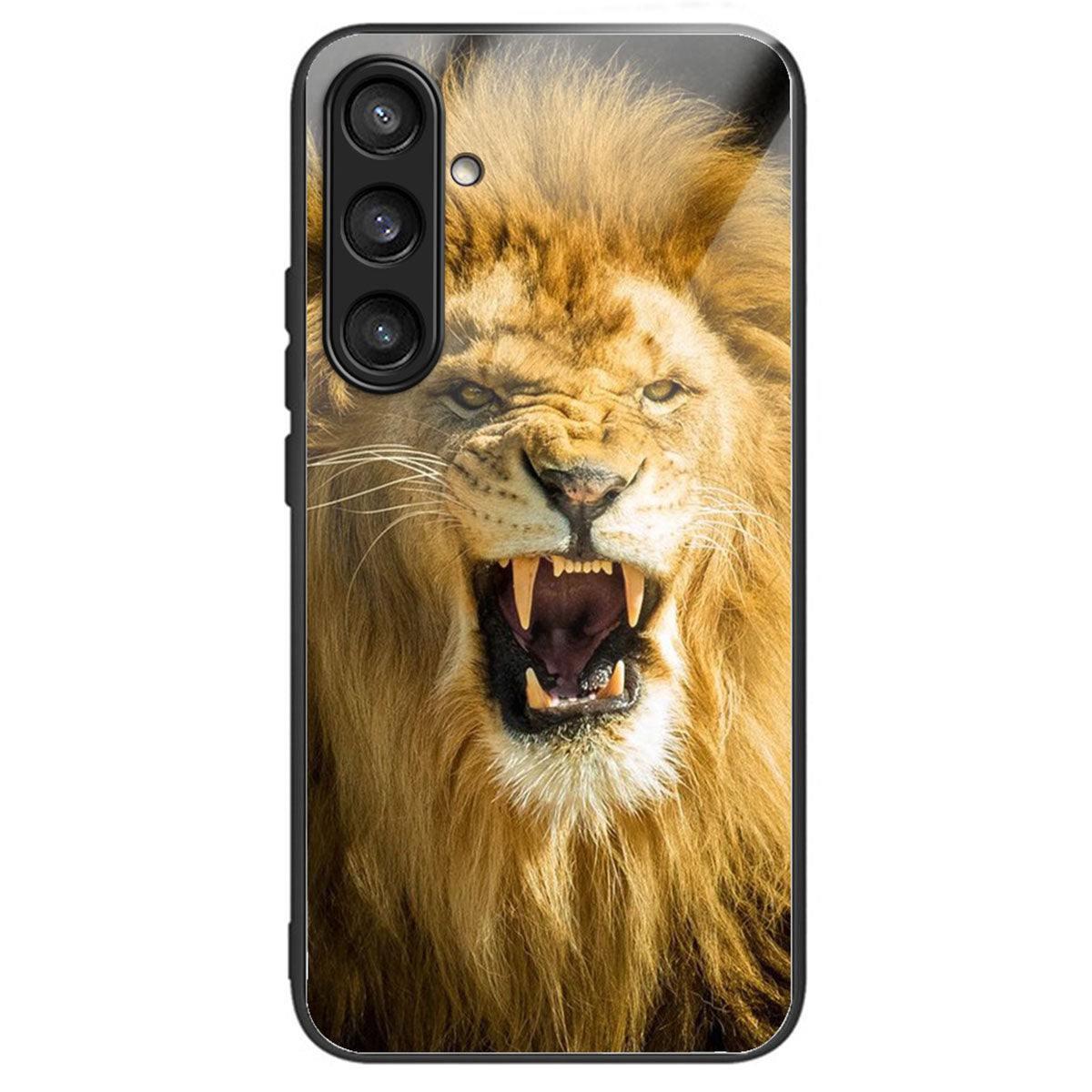 For Samsung Galaxy S24 Tempered Glass Back Case TPU Edge Phone Cover - Columns Crown