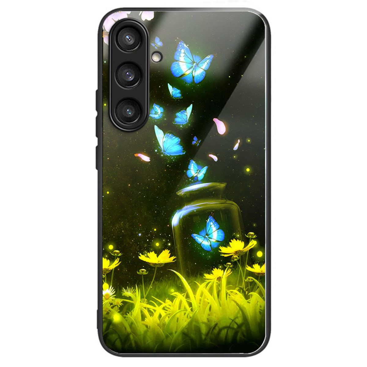 For Samsung Galaxy S24+ Phone Case Tempered Glass+TPU Cover Pattern Printing - Columns Crown