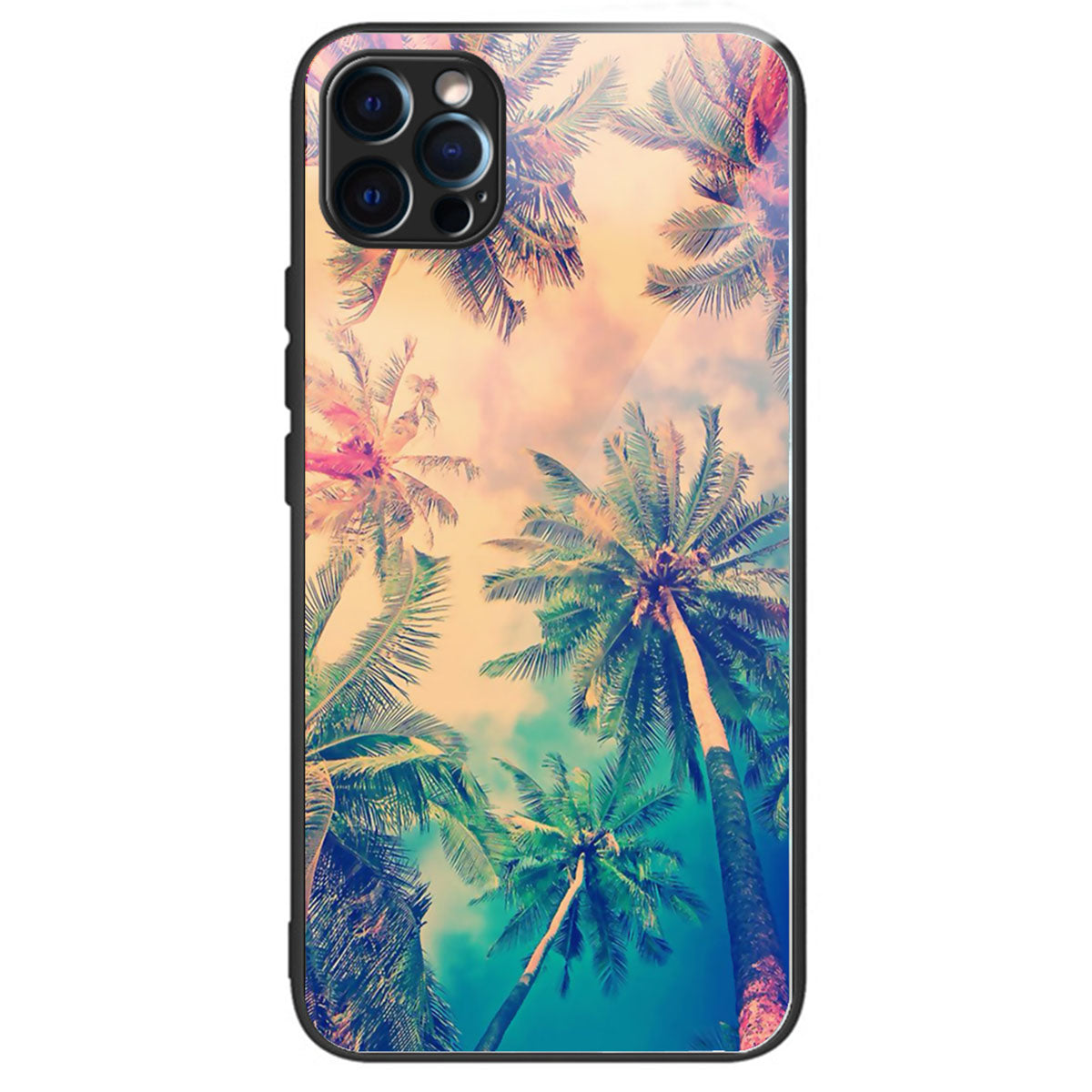 For iPhone 15 Pro Max Tempered Glass+TPU Case Pattern Printed Phone Cover - Footprint
