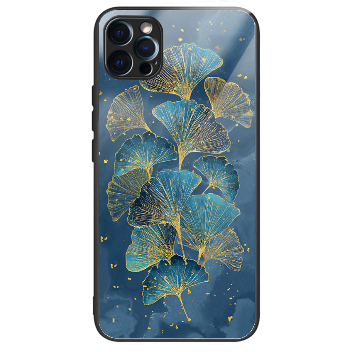 For iPhone 15 Pro Max Tempered Glass+TPU Case Pattern Printed Phone Cover - Footprint