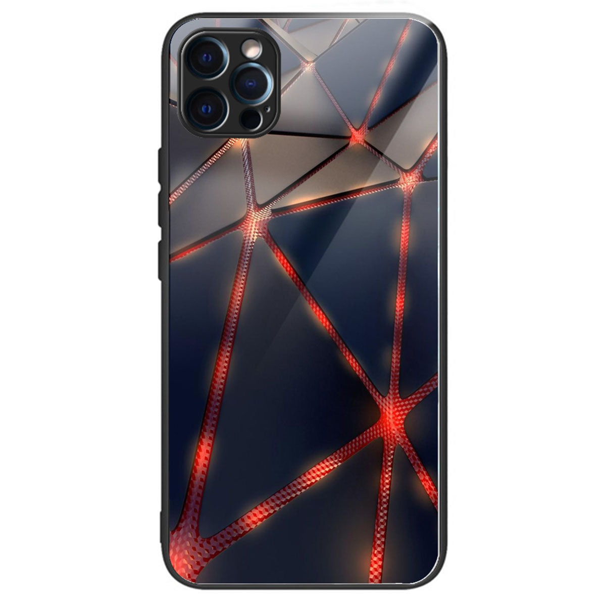 For iPhone 15 Pro Max Tempered Glass+TPU Case Pattern Printed Phone Cover - Footprint