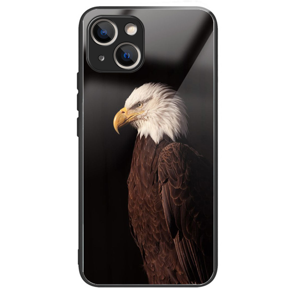 For iPhone 15 Tempered Glass Case Pattern Printing Phone Cover Drop-proof - Sunflower