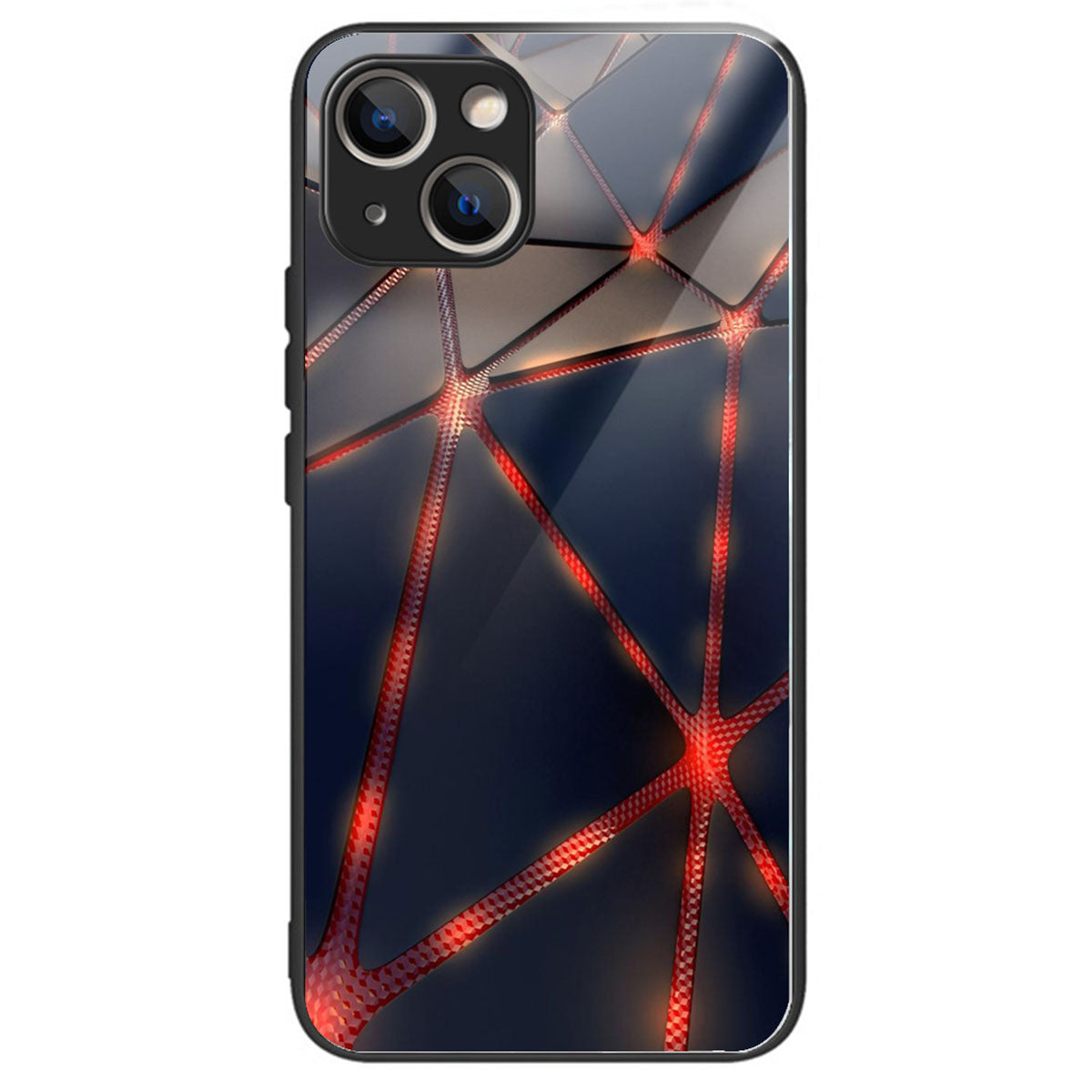 For iPhone 15 Tempered Glass Case Pattern Printing Phone Cover Drop-proof - Sunflower