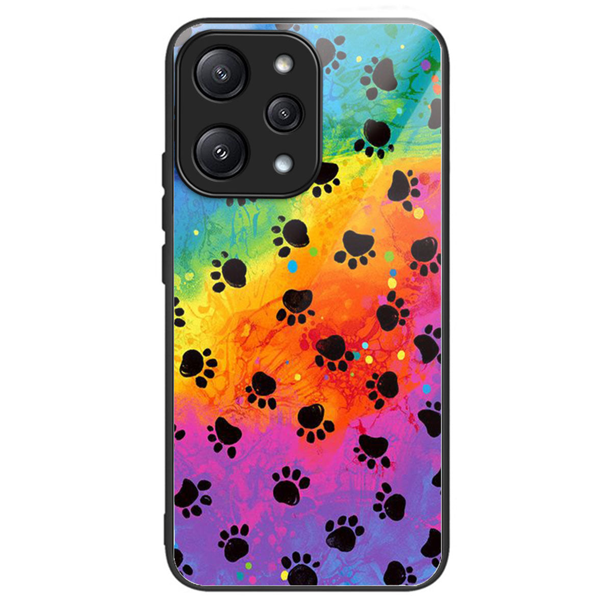 For Xiaomi Redmi 12 5G (Global) / Poco M6 Pro 5G Phone Case TPU Frame Tempered Glass Back Cover - Brilliant Heart
