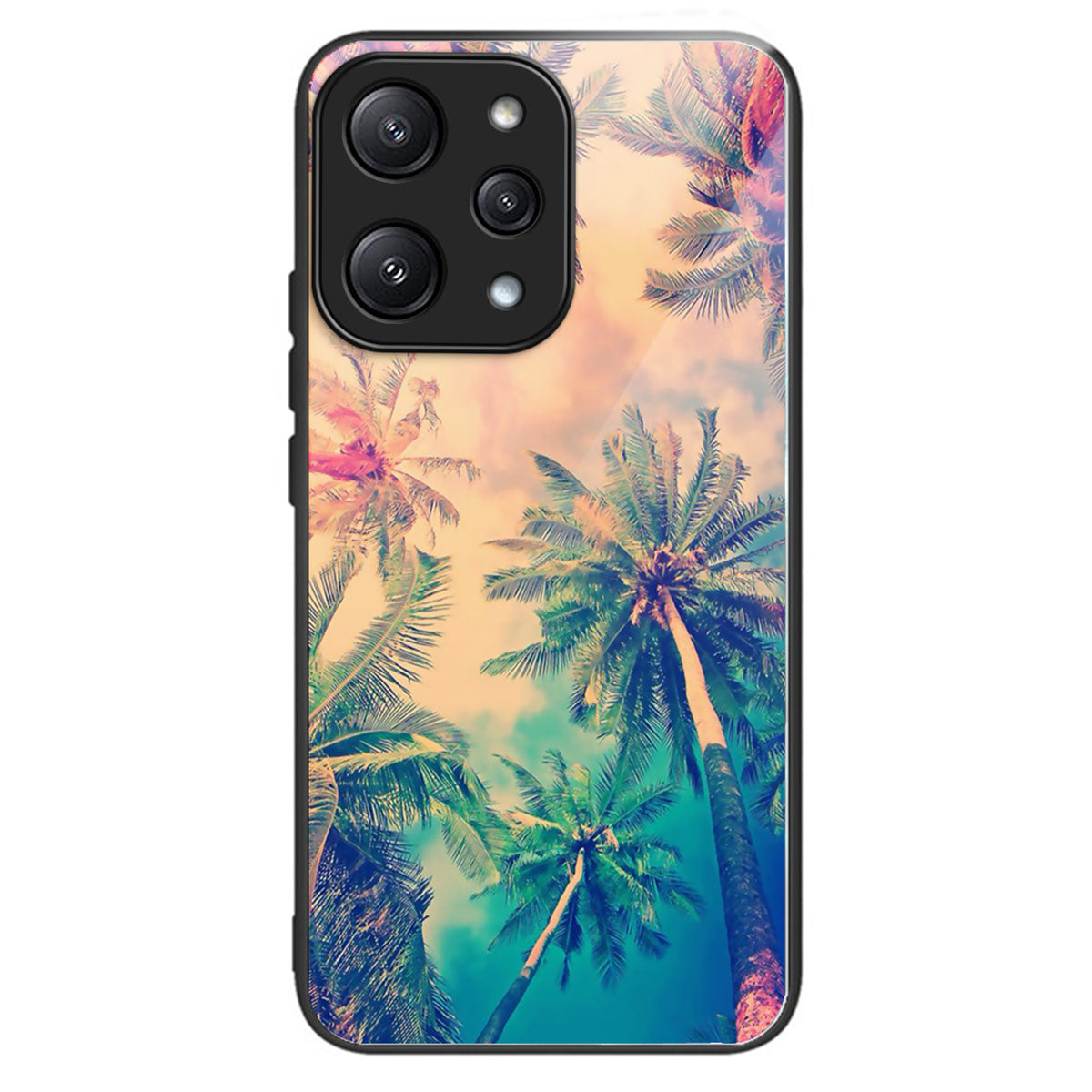 For Xiaomi Redmi 12 5G (Global) / Poco M6 Pro 5G Phone Case TPU Frame Tempered Glass Back Cover - Brilliant Heart
