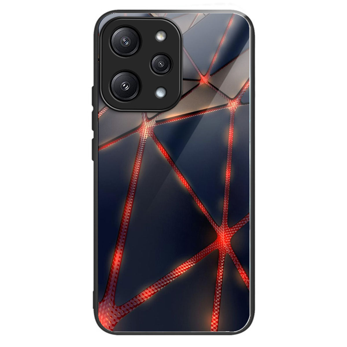 For Xiaomi Redmi 12 5G (Global) / Poco M6 Pro 5G Phone Case TPU Frame Tempered Glass Back Cover - Brilliant Heart