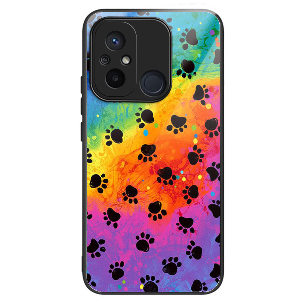 For Xiaomi Redmi 12C 4G Tempered Glass Case Pattern Printing Shockproof Phone Cover -  Eagle