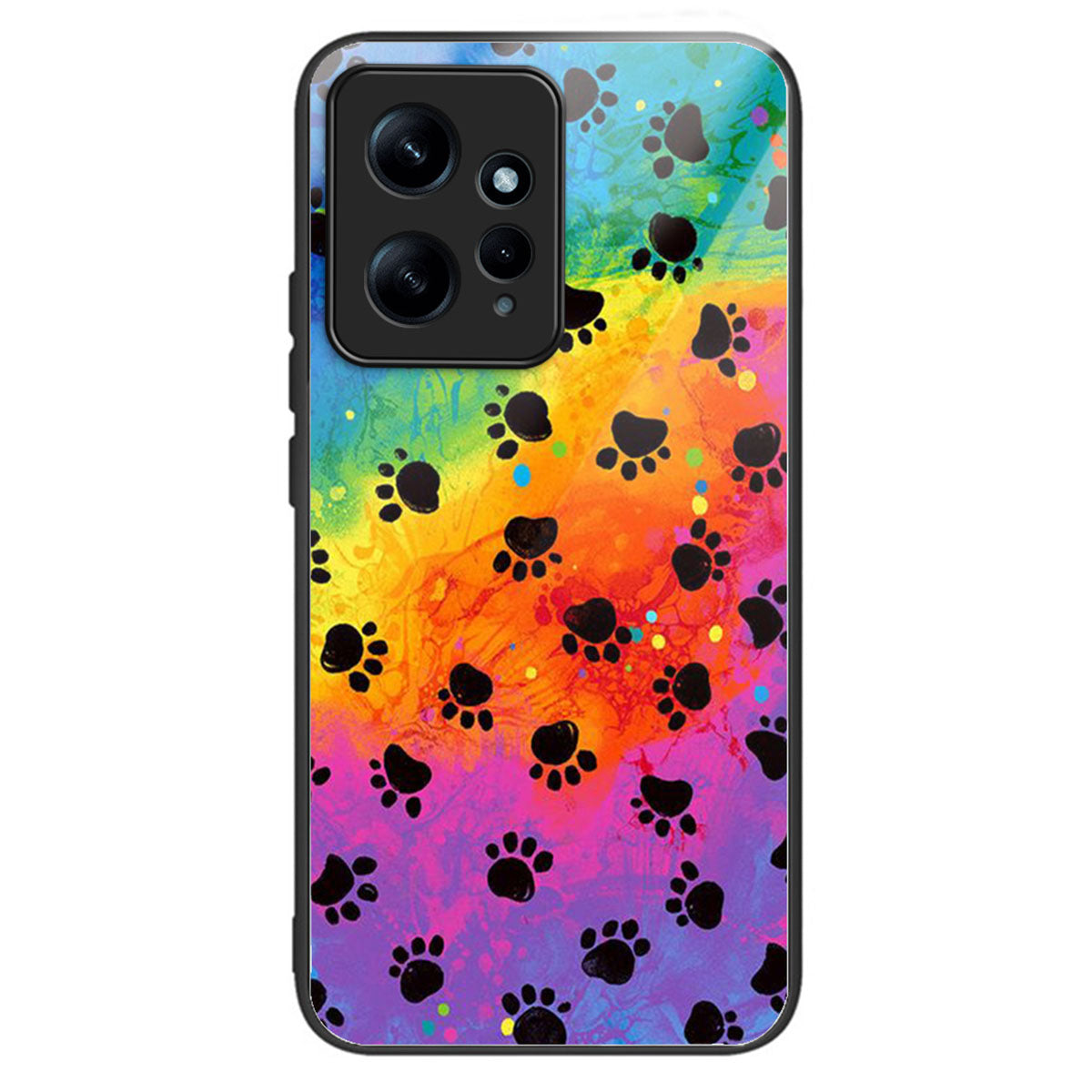 For Xiaomi Redmi Note 12 4G Phone Case Tempered Glass+TPU Anti-drop Cover - Ginkgo Leaves