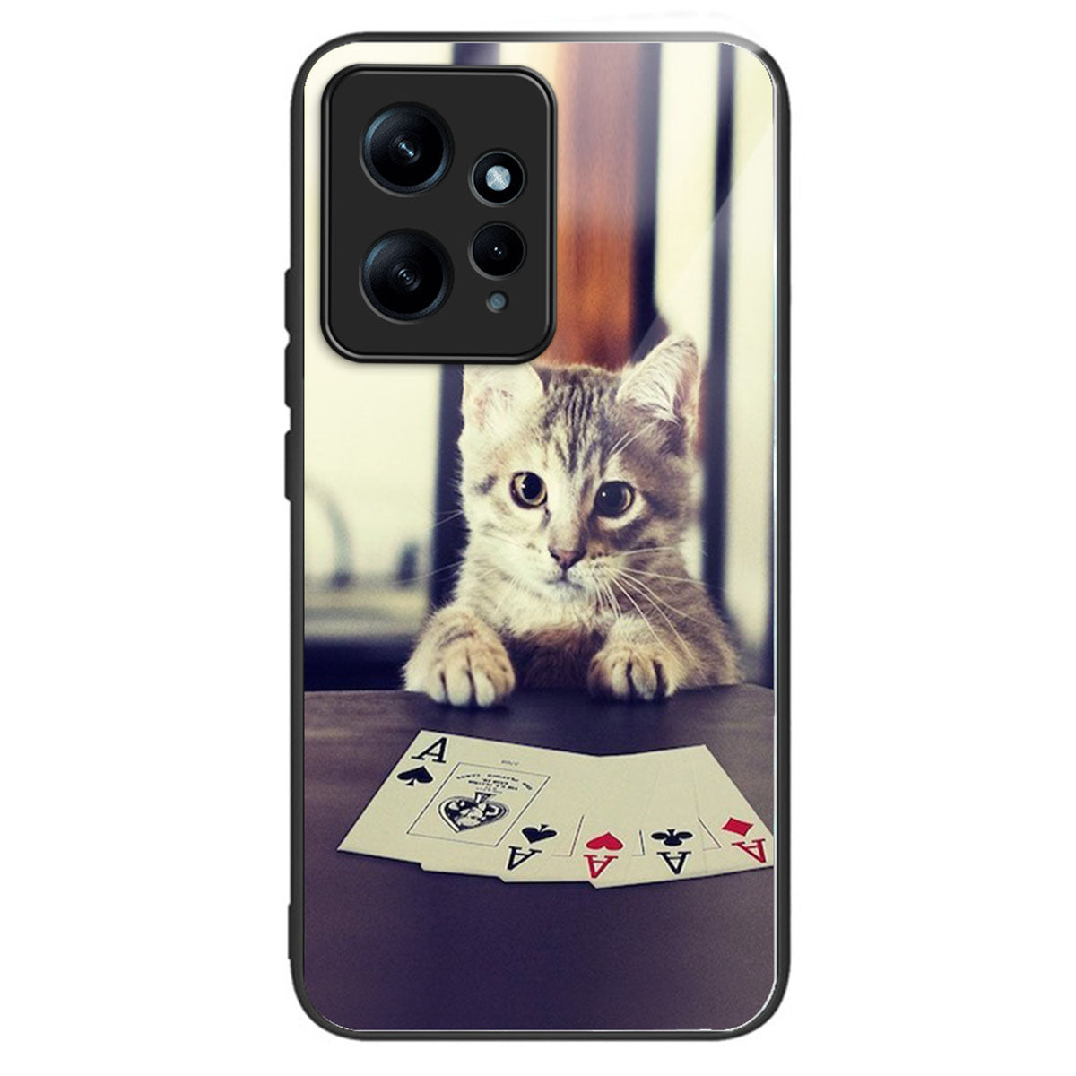 For Xiaomi Redmi Note 12 4G Phone Case Tempered Glass+TPU Anti-drop Cover - Ginkgo Leaves