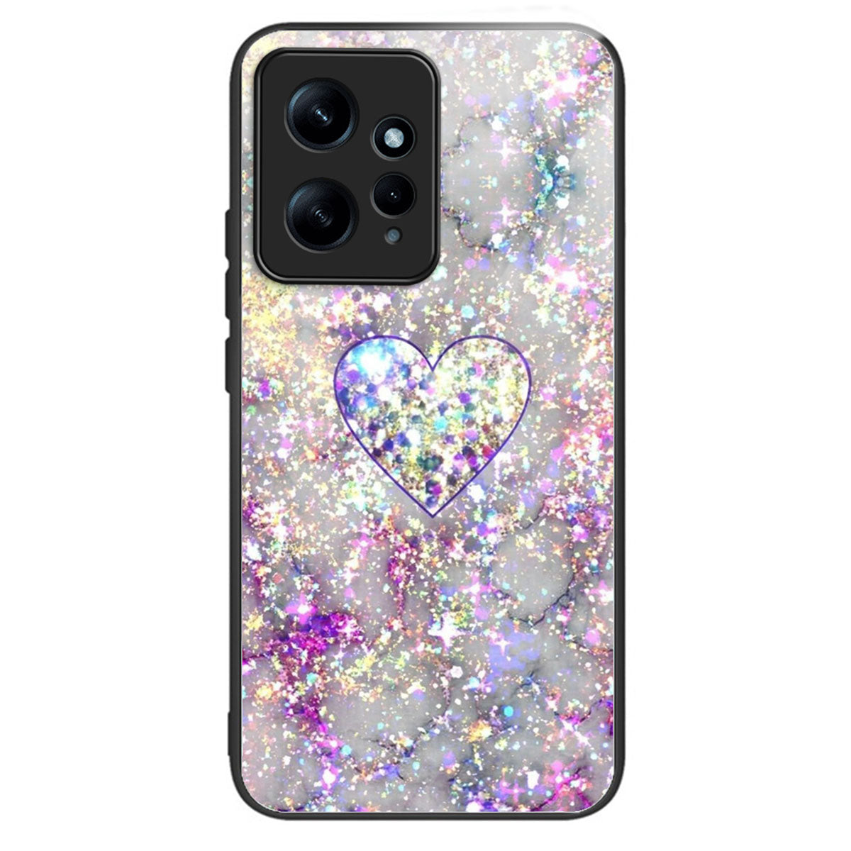 For Xiaomi Redmi Note 12 4G Phone Case Tempered Glass+TPU Anti-drop Cover - Ginkgo Leaves