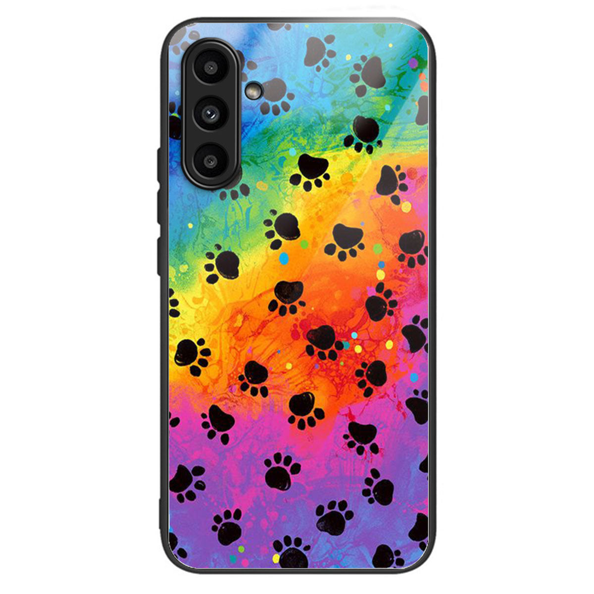 For Samsung Galaxy A14 4G / 5G Phone Cover Pattern Printing Tempered Glass Case - Footprint