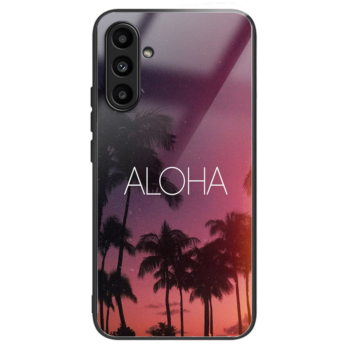 For Samsung Galaxy A14 4G / 5G Phone Cover Pattern Printing Tempered Glass Case - Footprint