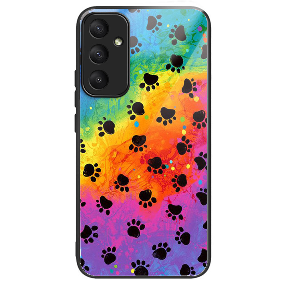 For Samsung Galaxy A55 5G Tempered Glass Phone Case with TPU Frame - Footprint