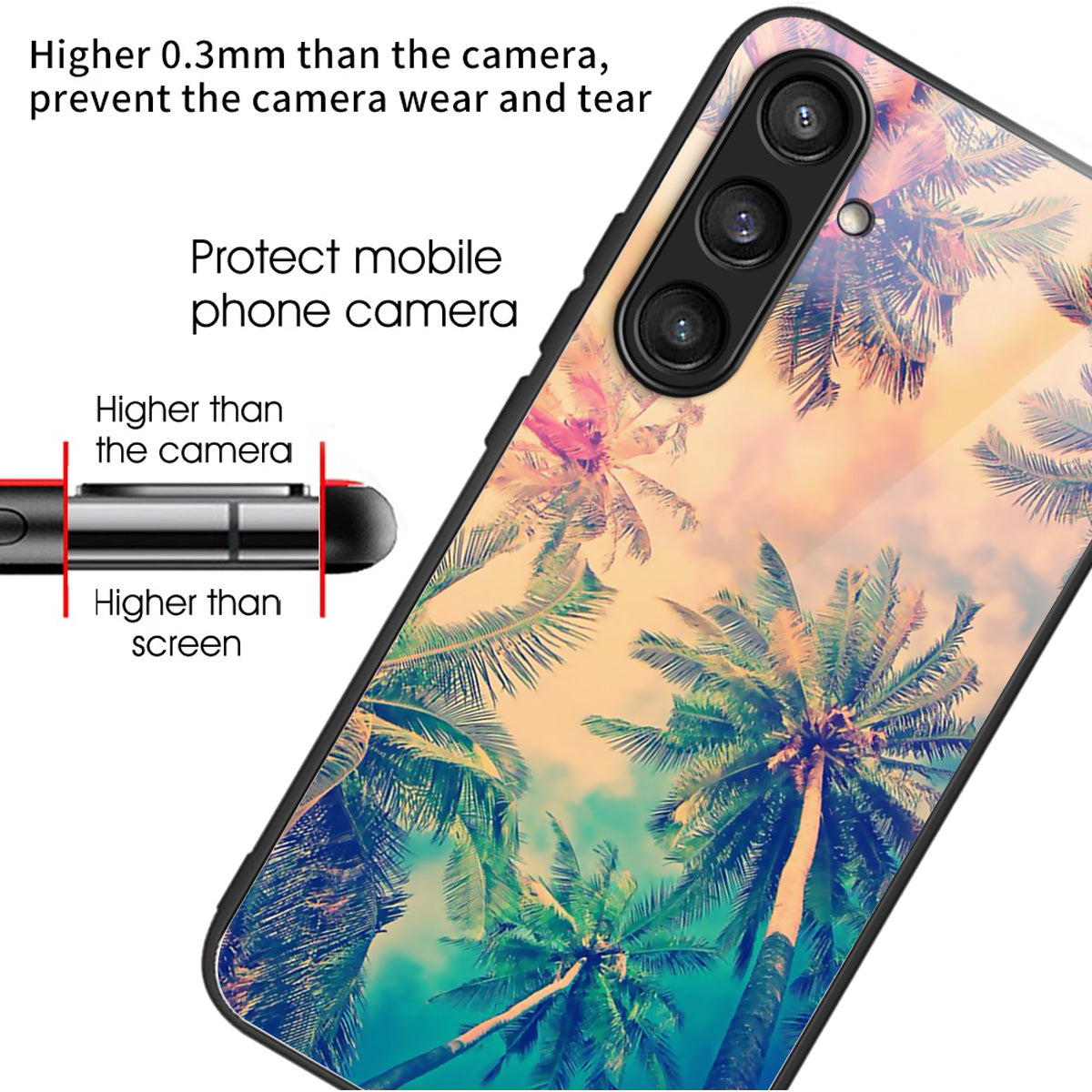 Tempered Glass Case for Samsung Galaxy A54 5G Pattern Printing Protective Cover - Tree