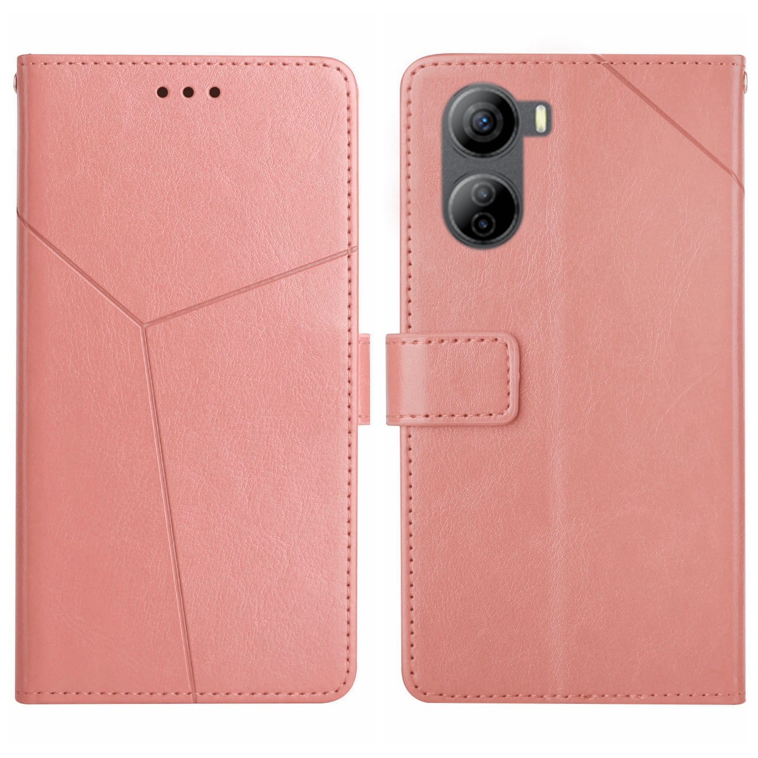 HT01 For ZTE Libero 5G IV Case Imprint PU Leather+TPU Phone Wallet Cover - Black